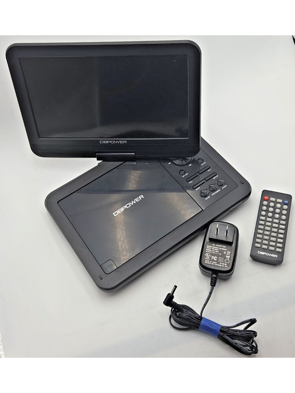 DBPOWER MK101 Portable DVD Player 10.5" Swivel Screen Remote Charger Tested